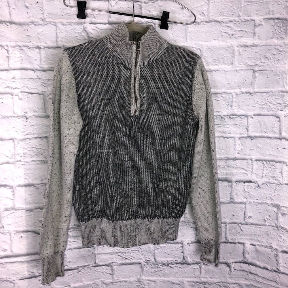 Guess quarter zip pullover sweater boys brown/tan sz med